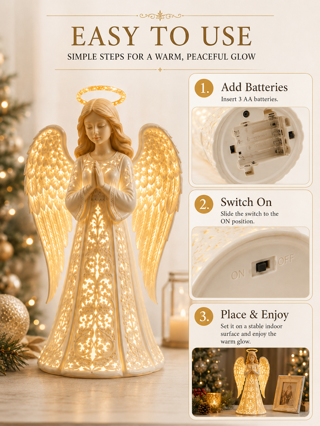 🎁Lighted Christmas Angel Figurine