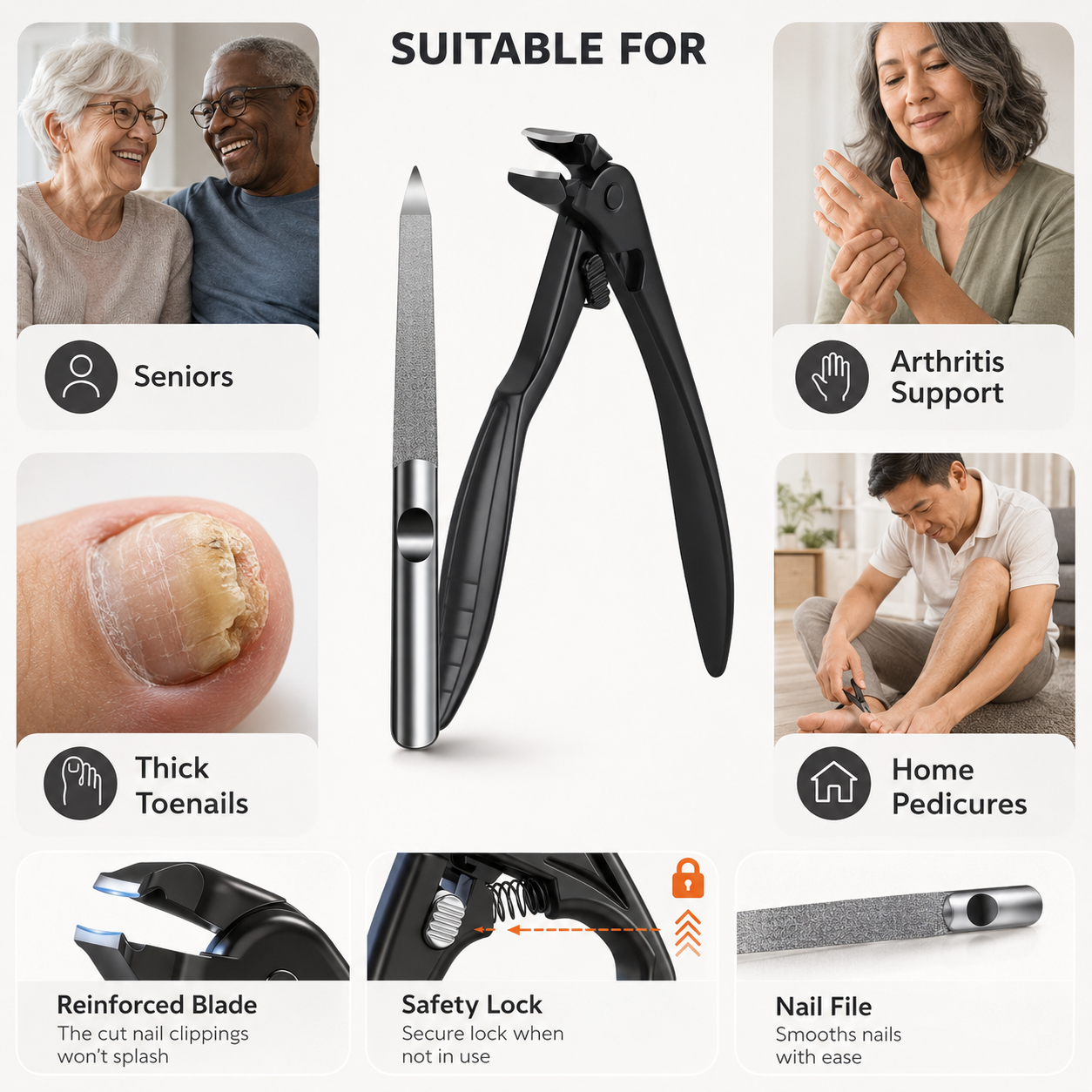 āļø Heavy-Duty Wide-Jaw Nail Clipper
