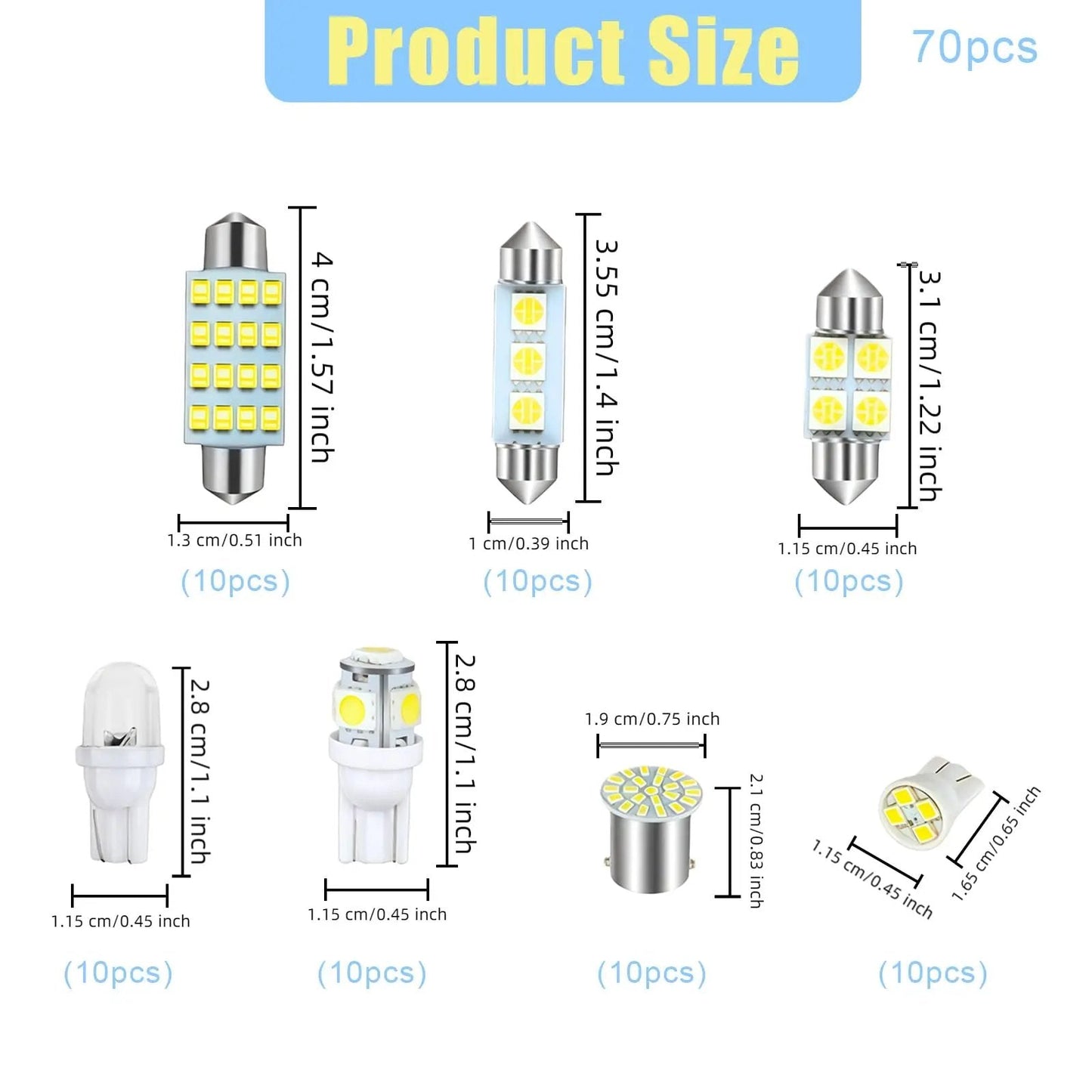 đ„ FLASH SALE: 70 & 42 Pcs Interior Car Light Kit