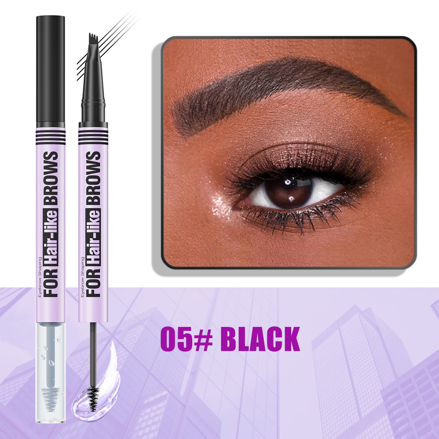 ๐ฅ Hot Sale | Waterproof 2-in-1 Micro-Fork Eyebrow Pen & Setting Gel
