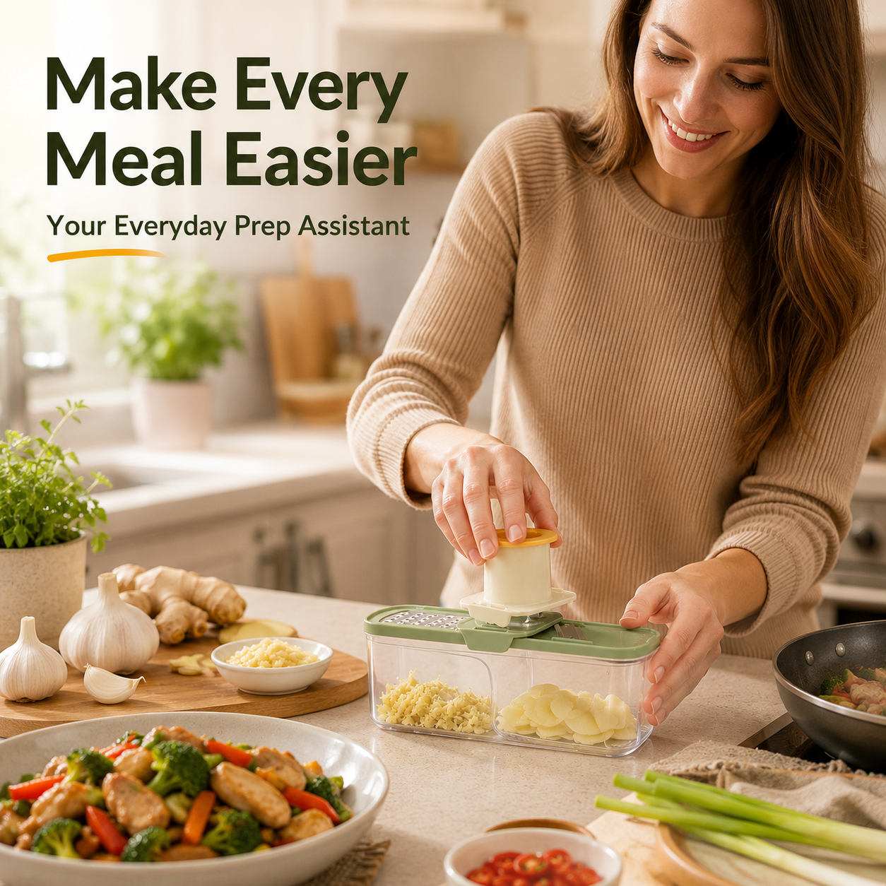π§3-in-1 Kitchen Prep Tool β Slice, Grate & Mince in Seconds