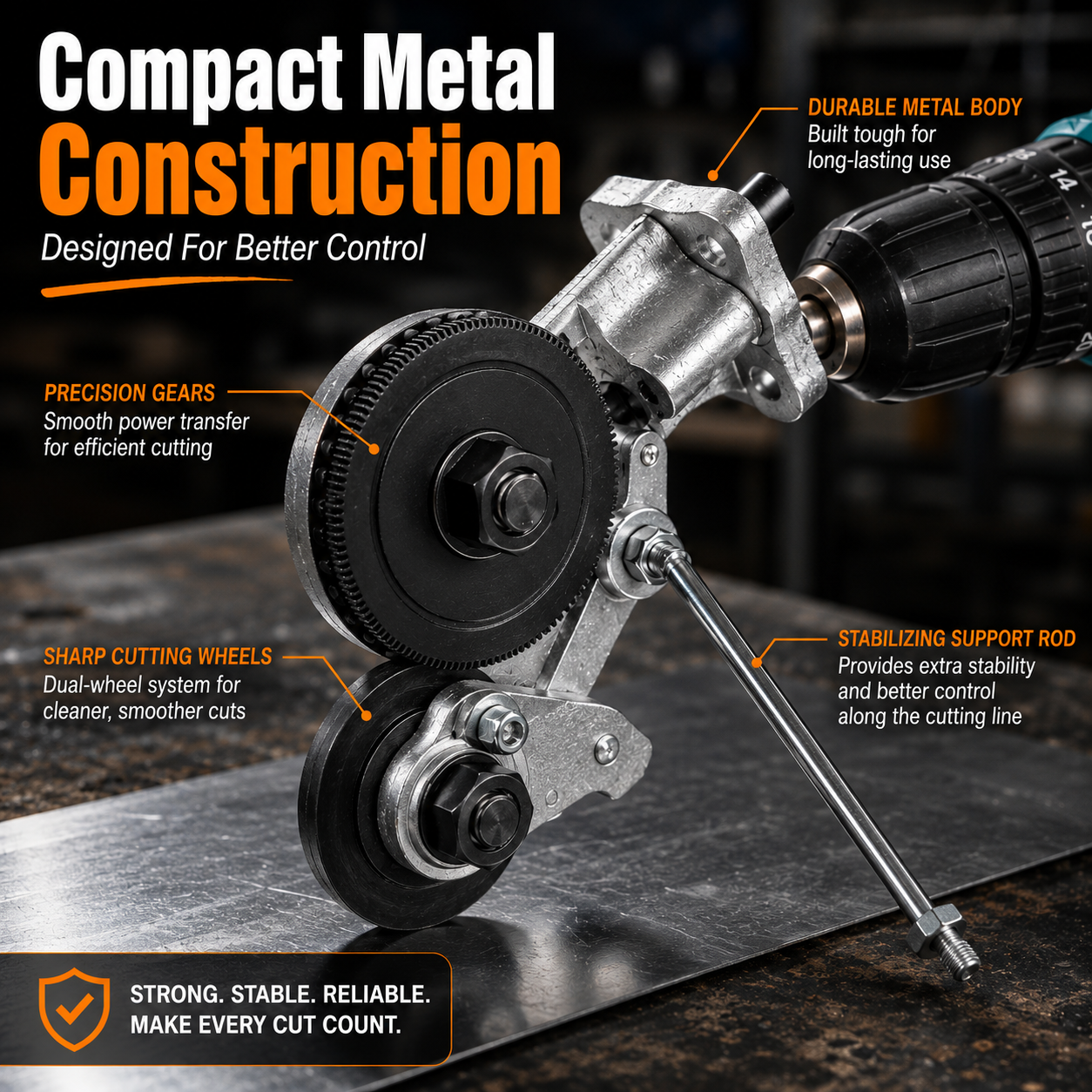 π₯ Electric Drill Metal Cutter Attachment β Turn Your Drill Into a Power Shear for Thin Steel, Aluminum & Roofing Panels