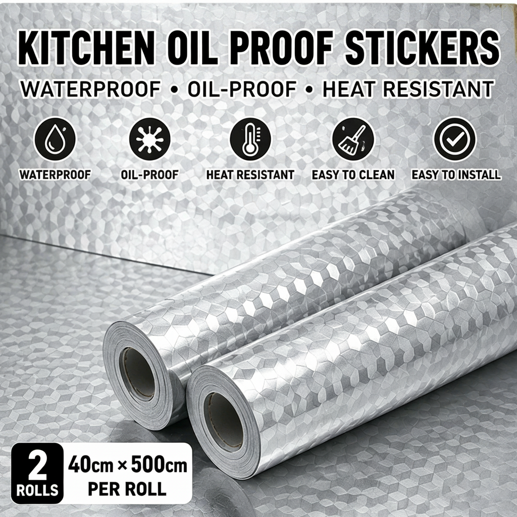 ✨🏡 Kitchen Shield™ Aluminum Foil Wallpaper | Waterproof • Oil-Proof • Heat Resistant • Peel & Stick Upgrade