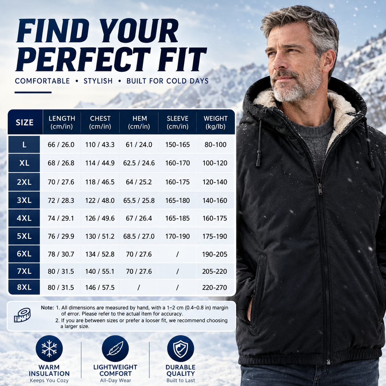 🧥 Men's Wool-Lined Hooded Winter Jacket with Zipper Pockets ❄️