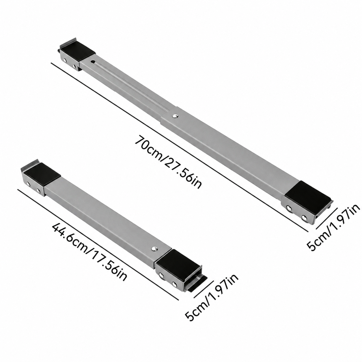 🛠️2-Pack Telescopic Appliance Dolly, Lockable Wheels, 4cm Low Profile, 44.6–70cm Fit