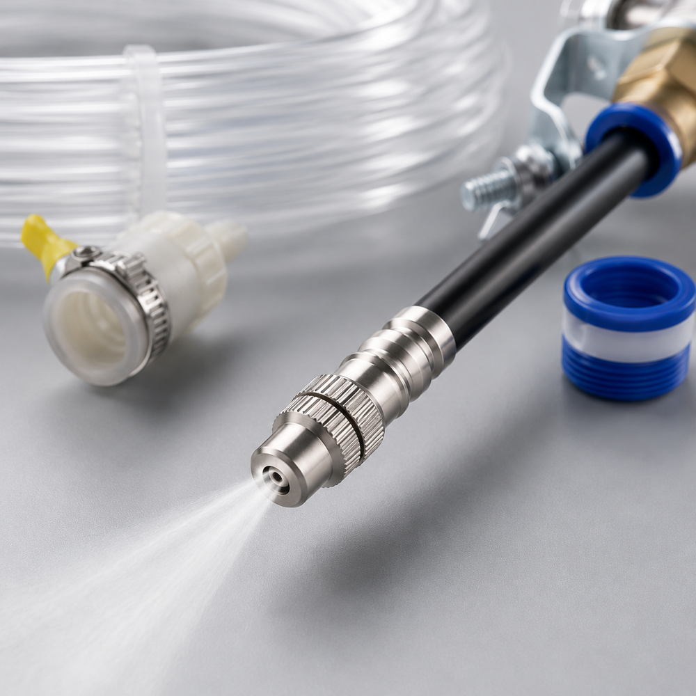 Anti-clog adjustable brass precision nozzle for stable water spray