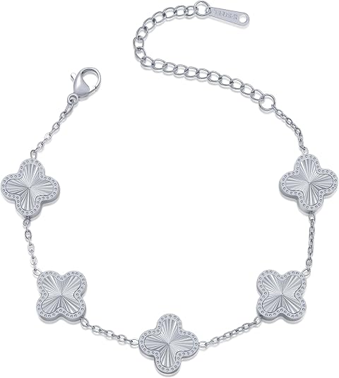 🍀14K Gold Plated Clover Bracelet for Women