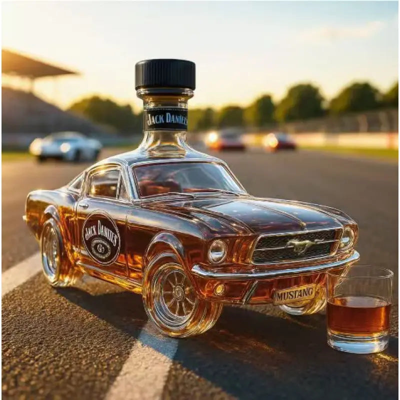 š„Vintage Racing Car Crystal Glass Whiskey Decanterš„