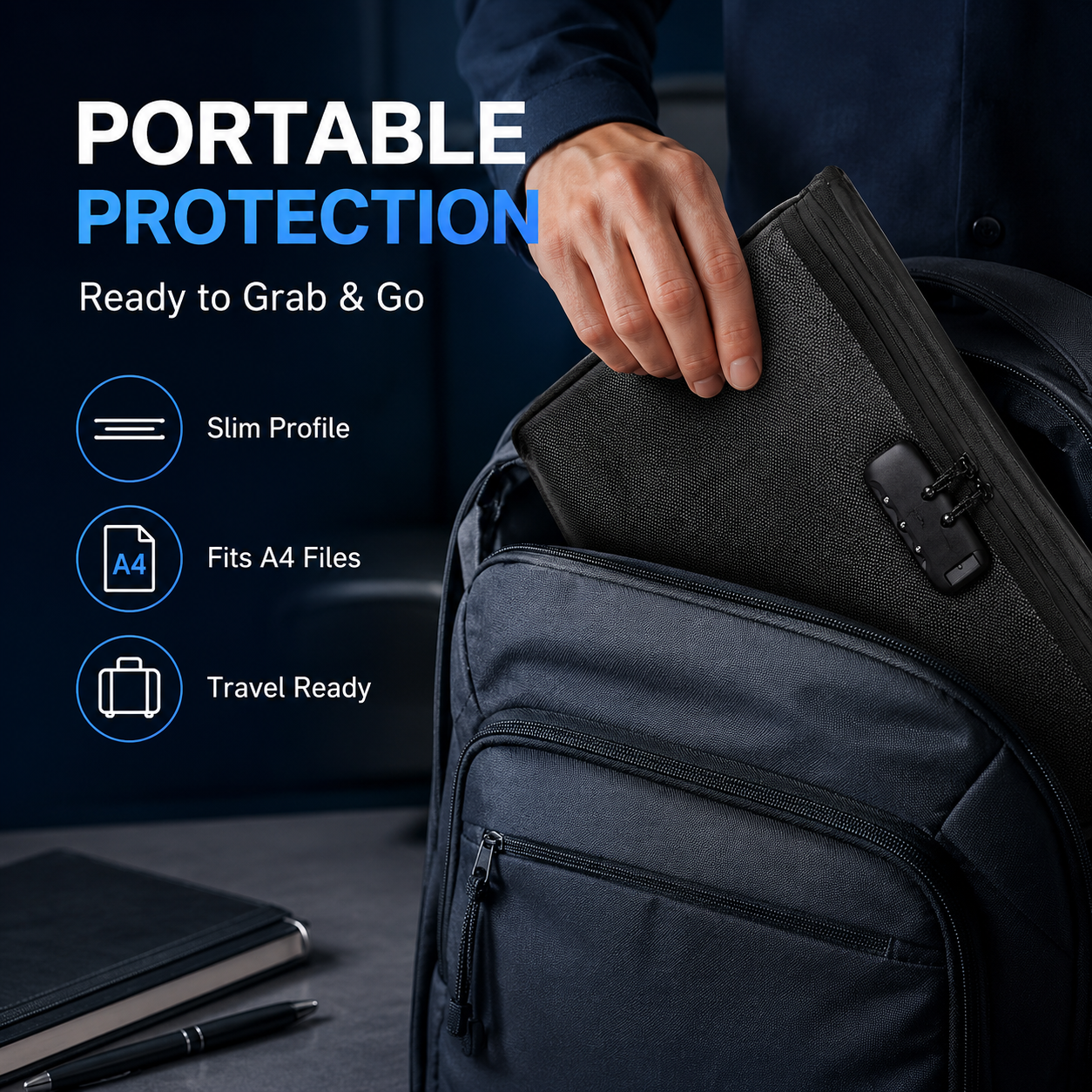 ⚡Hot Sale | Fireproof Document Bag with Lock & Zip