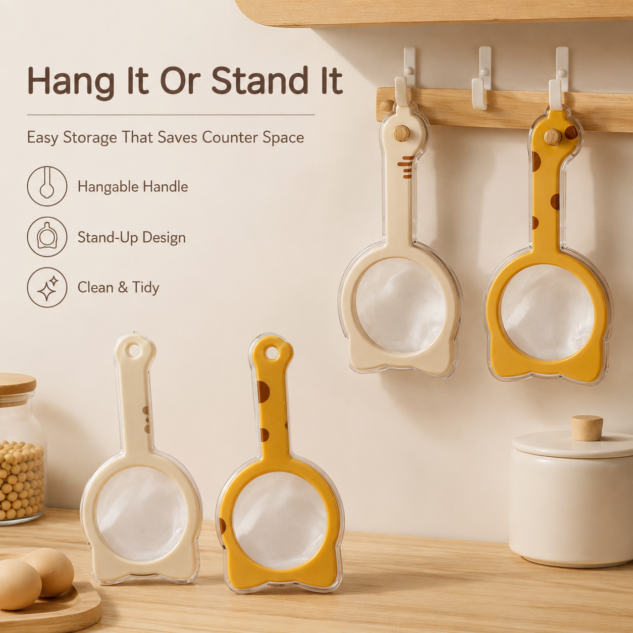 π± Cat Ear Fine Mesh Strainer β Multi-Purpose Kitchen Filter for Coffee, Tea & Flour