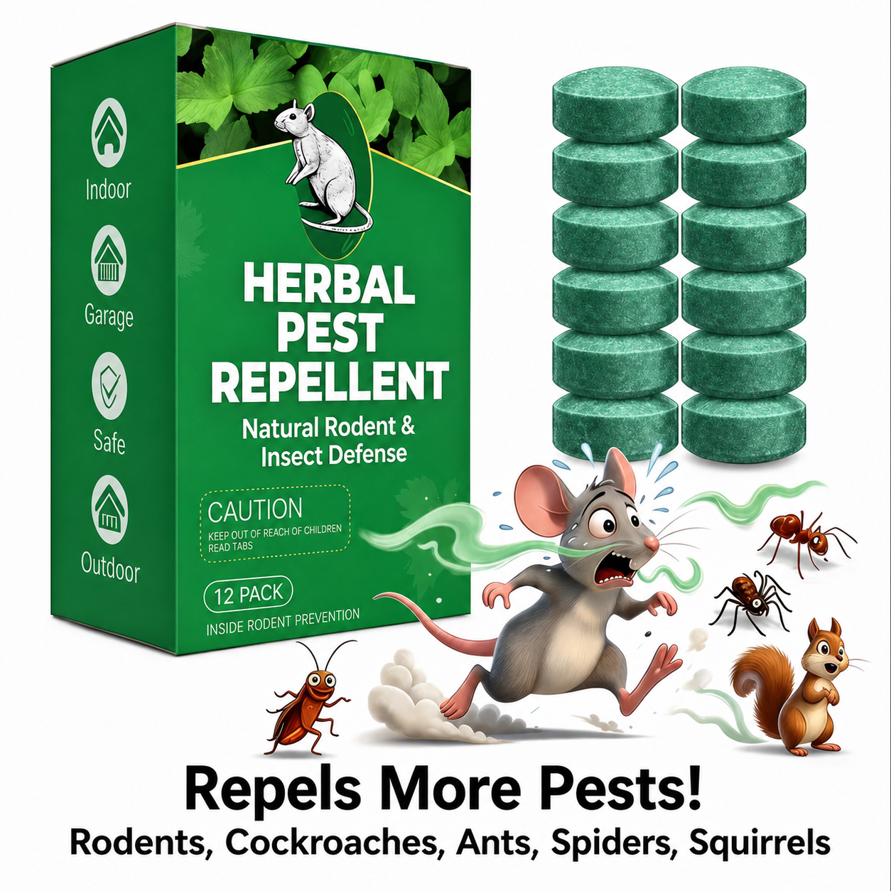 🐀 49% OFF NOW!⚡🟢Natural Peppermint Rodent Repellent Tablets