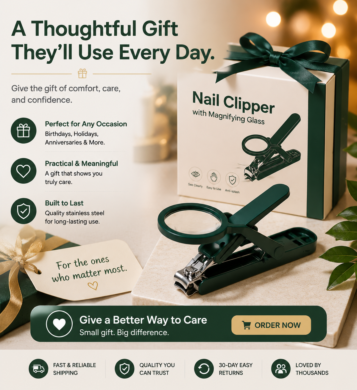 π Magnifying Nail Clipper βοΈ -Easy Grip Stainless Steel Nail Cutter for Clearer, Safer Trimming