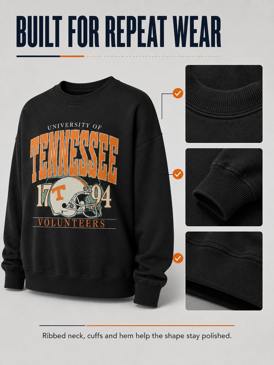 🔥 Retro Style Pick Unisex Vintage College Football Crewneck Sweatshirt