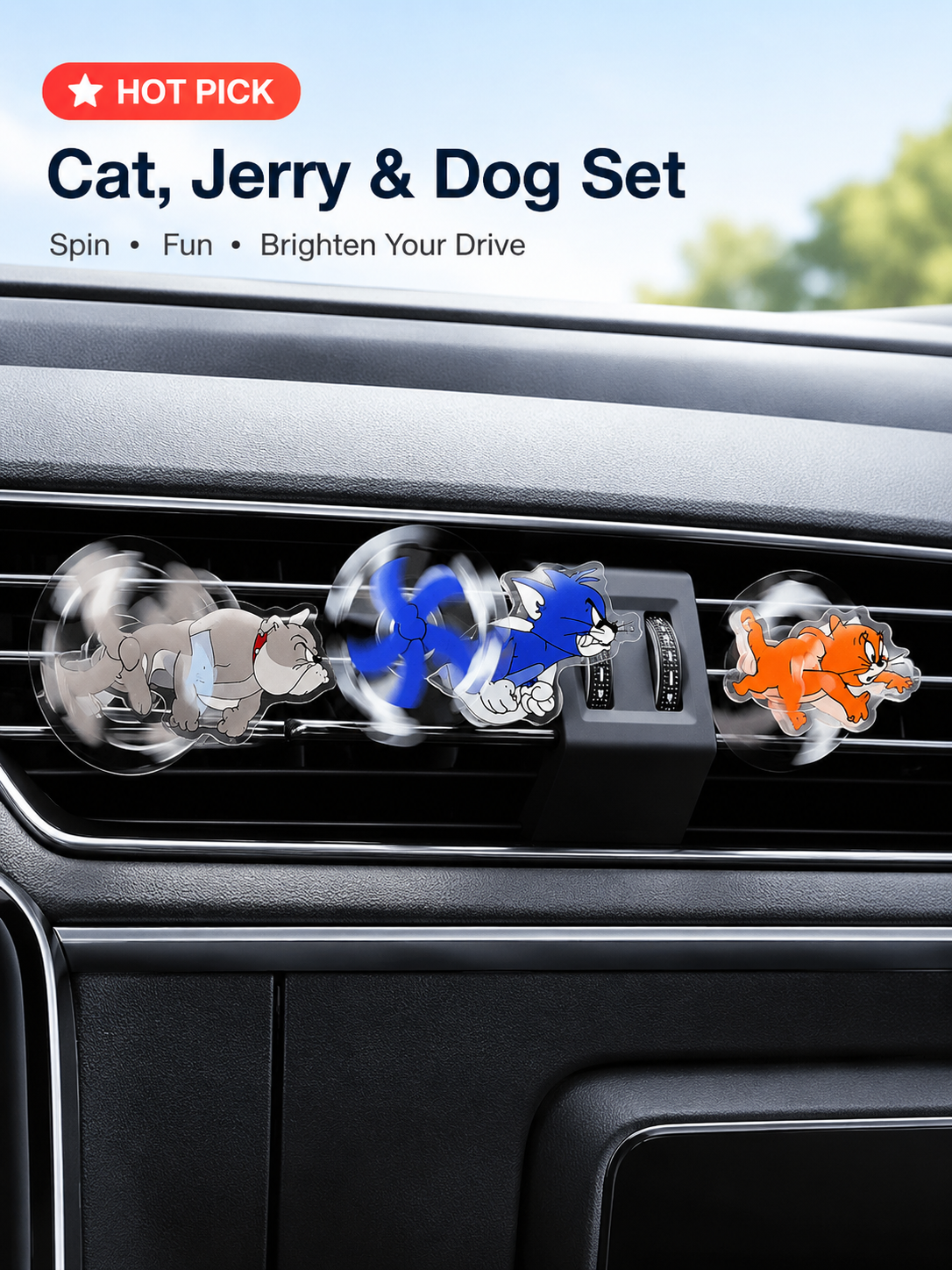 🚗Car Air Vent Spinner Clip for Cute Interior Decor