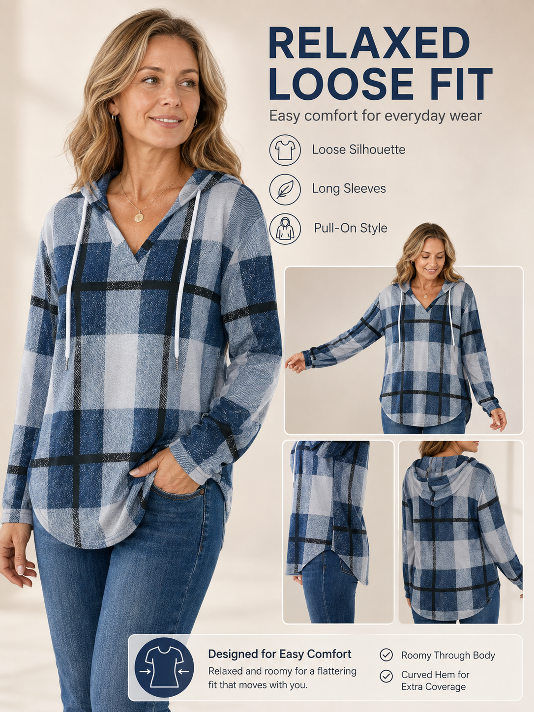 🍂 Fall Favorite ✨ Women’s Cowl Neck Sweatshirt — Lightweight Long Sleeve Tunic Top