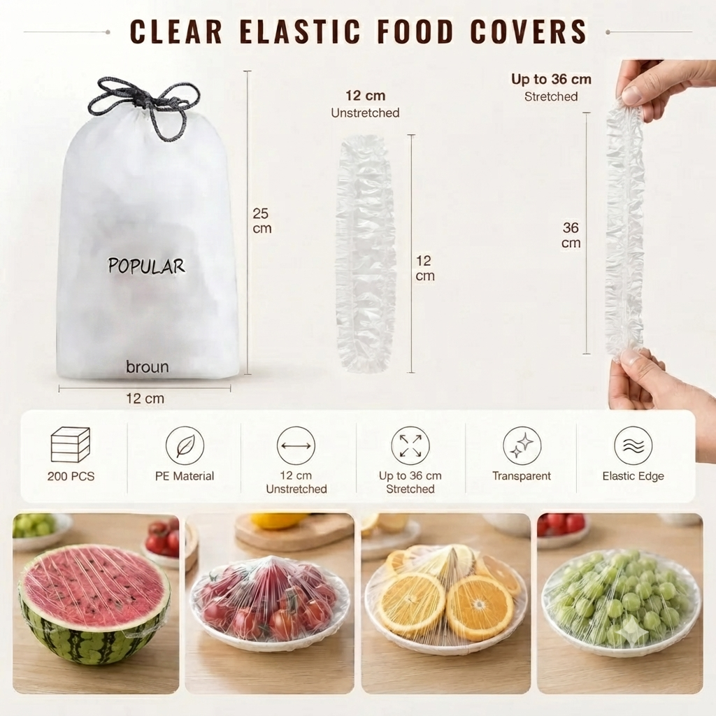 π₯100PCS Disposable Stretch Food Covers for Bowls & Plates