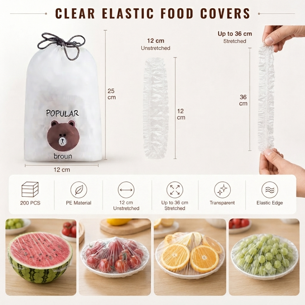 π₯100PCS Disposable Stretch Food Covers for Bowls & Plates
