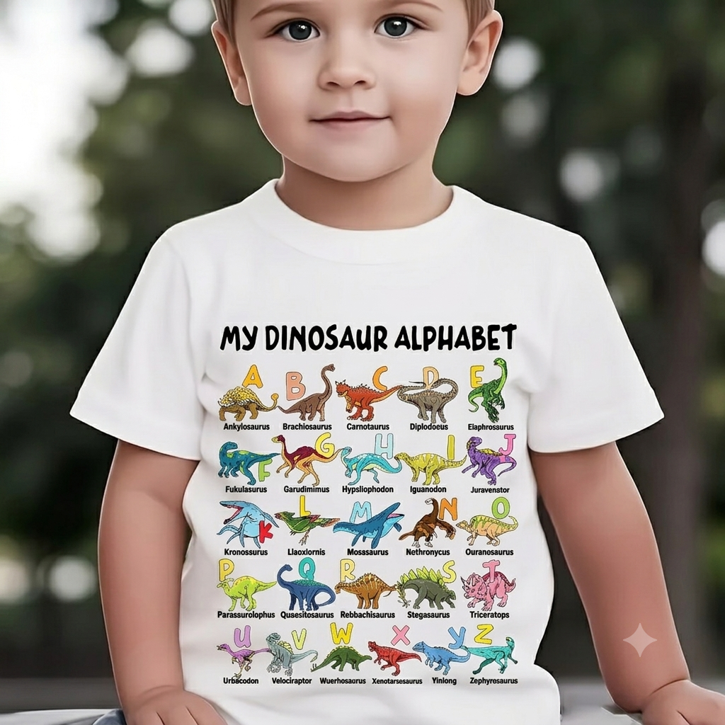 🔥Types of Dinosaurs Alphabet A-Z ABC Dino Identification Premium Tri-Blend T-Shirt