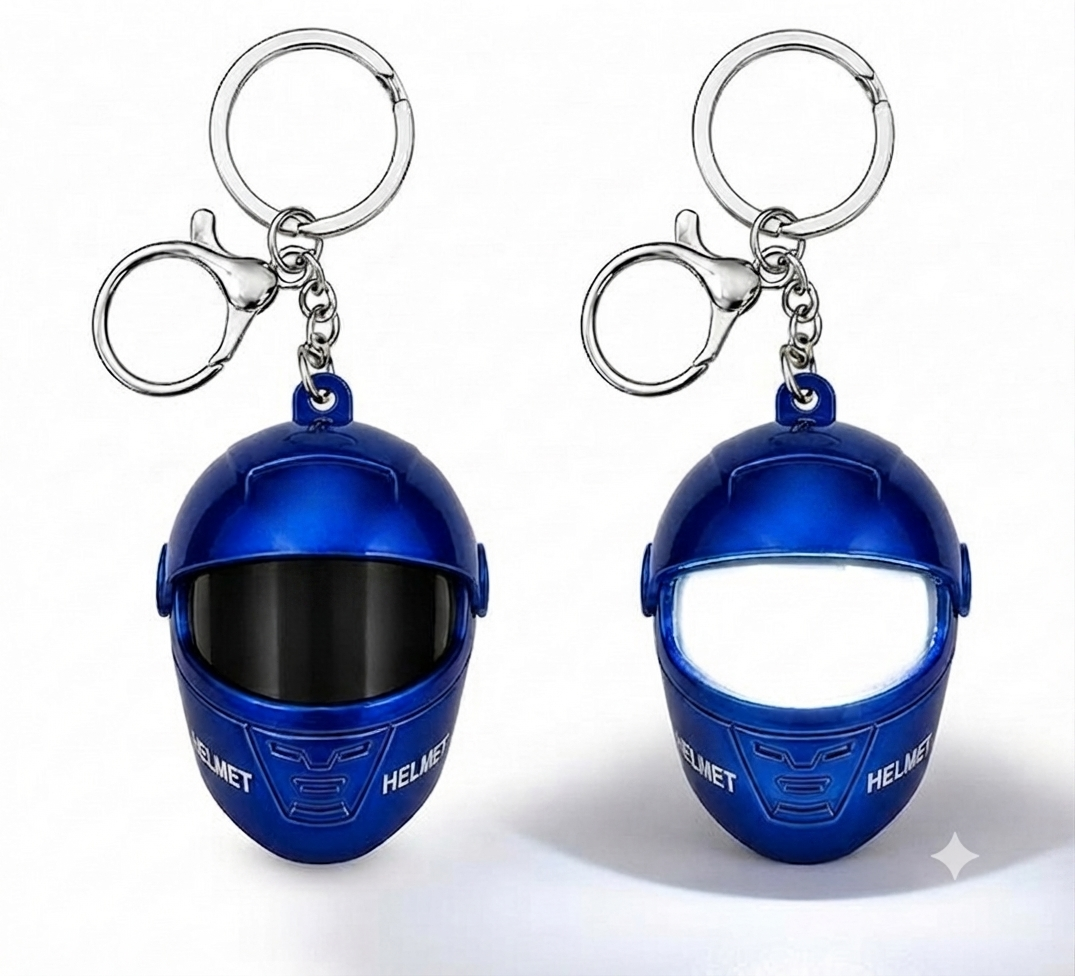 🏍️ Motorcycle Helmet LED Keychain with Light – Limited Time Sale
