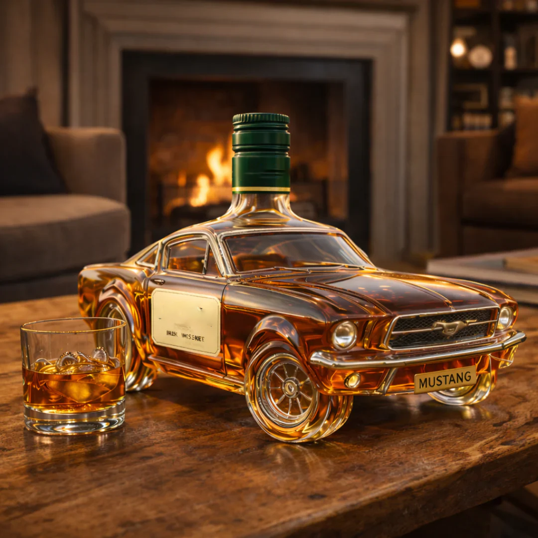 š„Vintage Racing Car Crystal Glass Whiskey Decanterš„