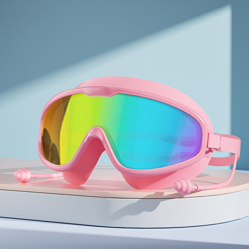 🏊Swim Goggles for Adults, Anti-Fog UV400 Protection No-Leak Wide Vision Swimming Goggles with Swim Cap, Adjustable Quick-Release Big Frame Eyewear for Men Women