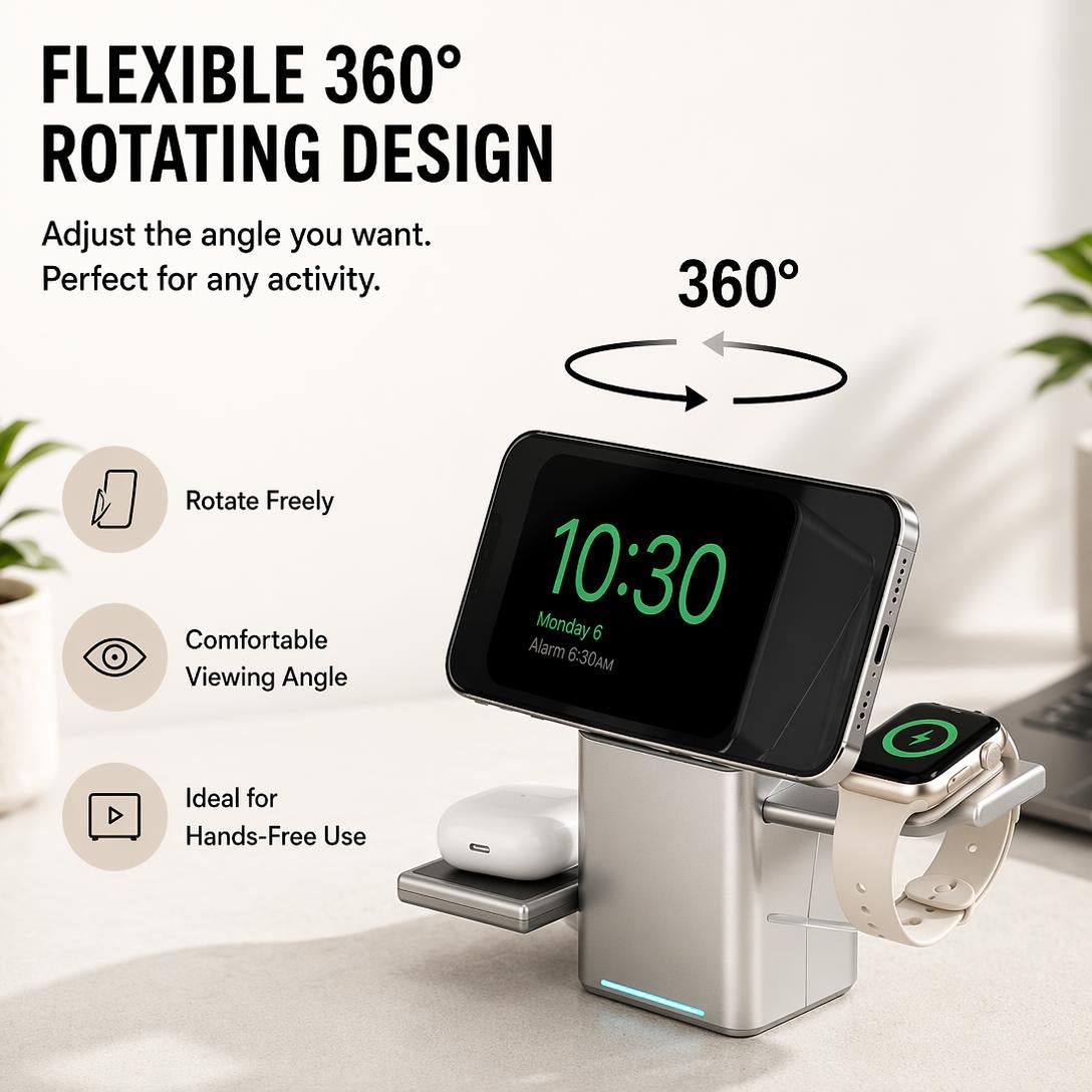 3-in-1 Magnetic Wireless Charging Station