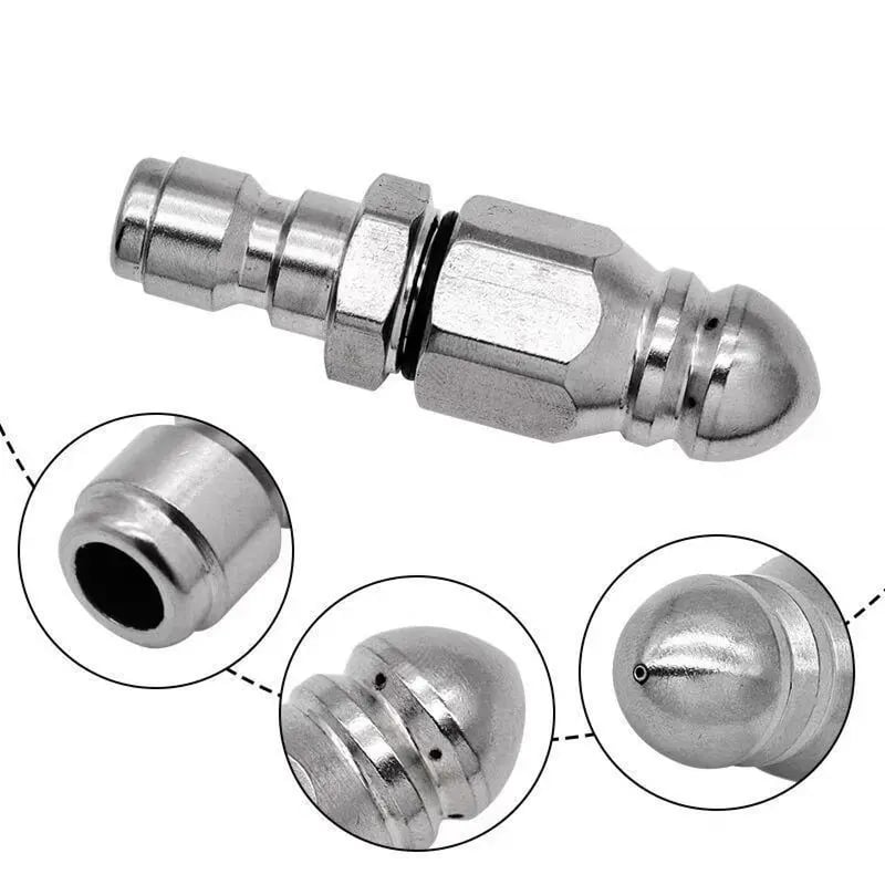 ๐ฟ Powerful Stainless Steel Sewer Jetter Nozzle โ Up to 5000 PSI for Deep Drain Cleaning! ๐ง
