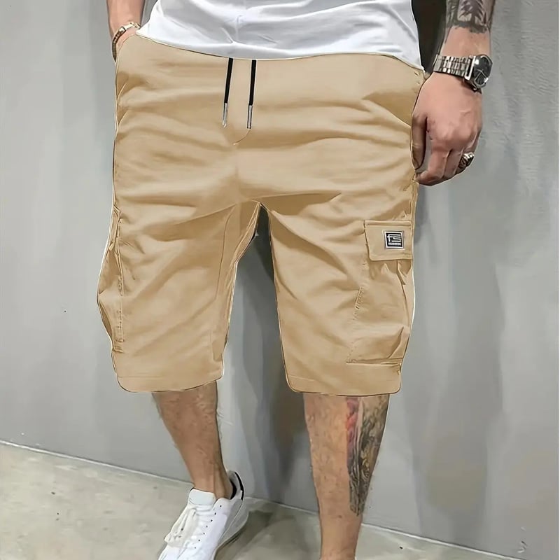 🔥🔥Customer Favorite Men's Shorts Set Khaki Black & Green Slanted Pockets