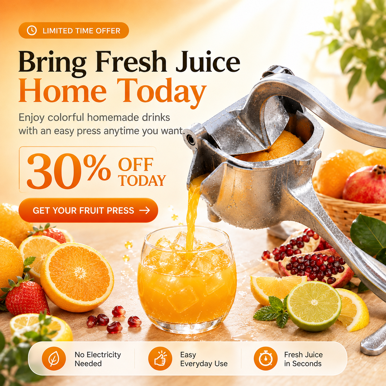 🍋Fruit Juicer—Ready to enjoy fresh juice anytime.🍊