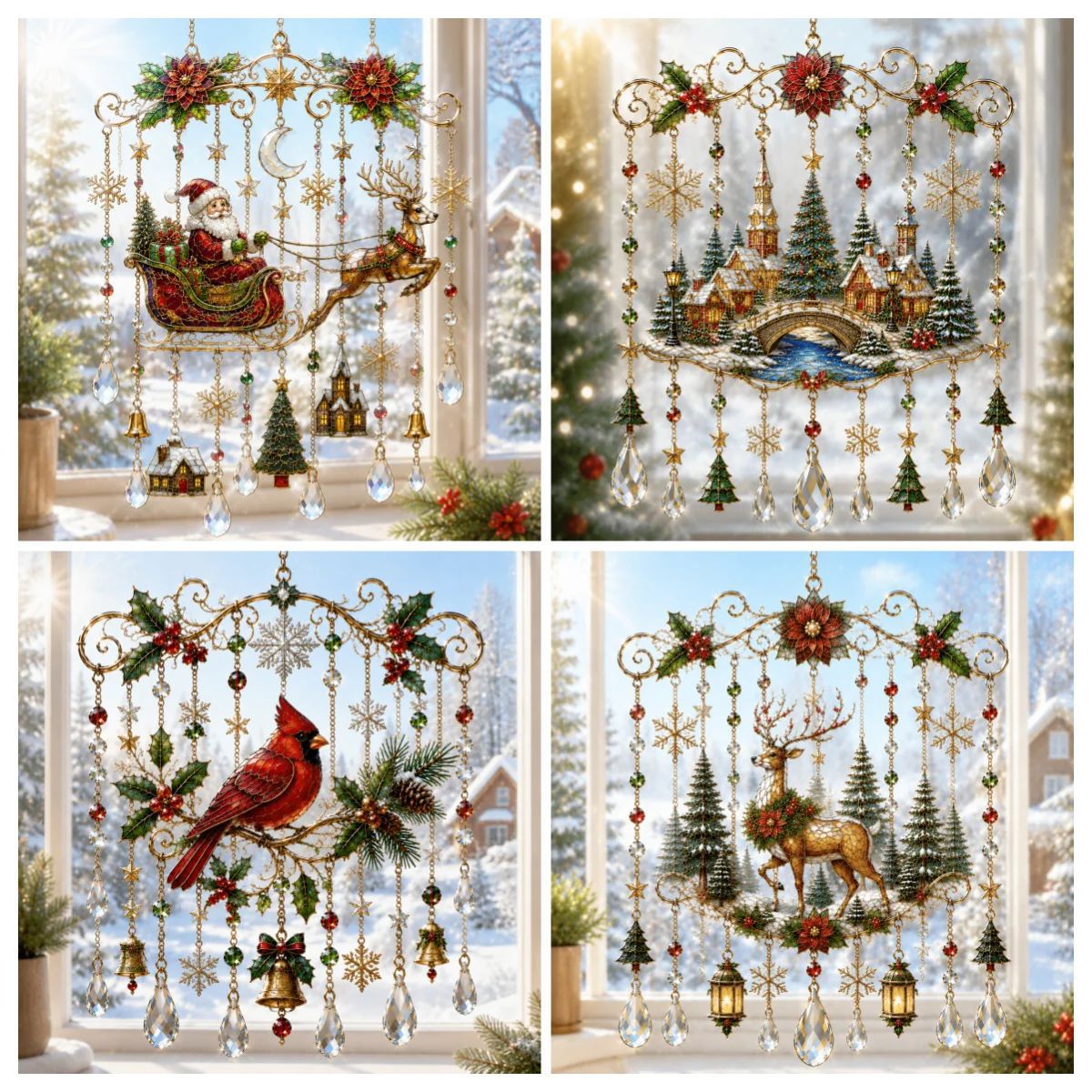 🎄 Limited-Time 50% OFF – Christmas Wind Chime with Crystal Drops🔔