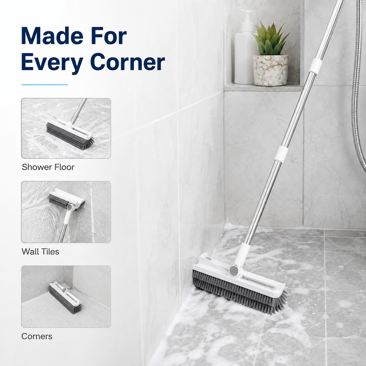 𧟠FlexClean⢠3-in-1 Floor Scrub Brush
