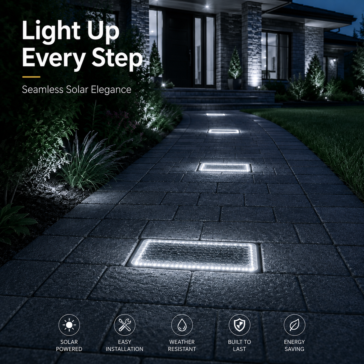 π₯ LAST DAY 50% OFF-β¨ Solar Paver Light β 4Γ8" Warm White In-Ground Walkway Light