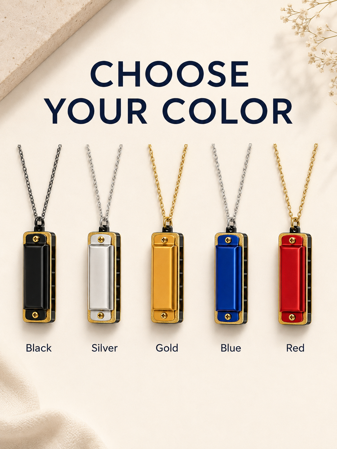 🎵Playable Mini Harmonica Necklace – Wearable Musical Pendant