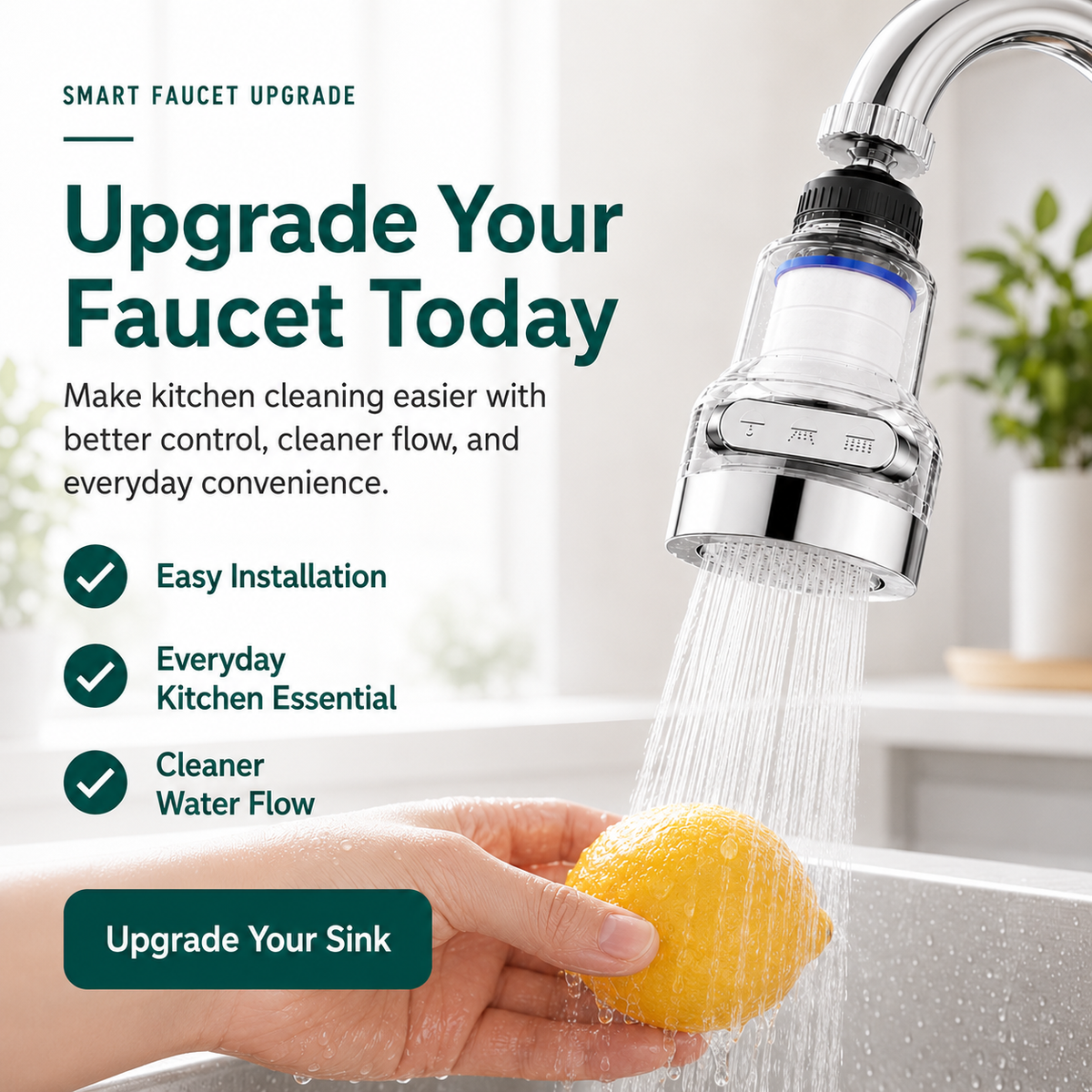 🚰360° Rotating Faucet Filter Attachment — 6-Layer Purification & 3 Water Flow Modes