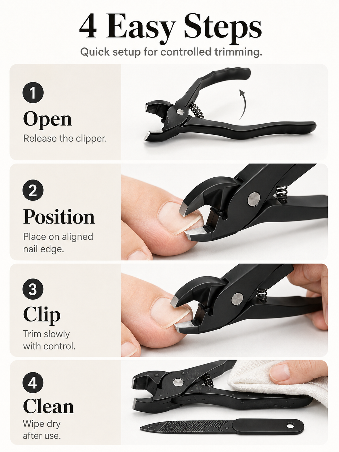 ✂️ Heavy-Duty Wide-Jaw Nail Clipper