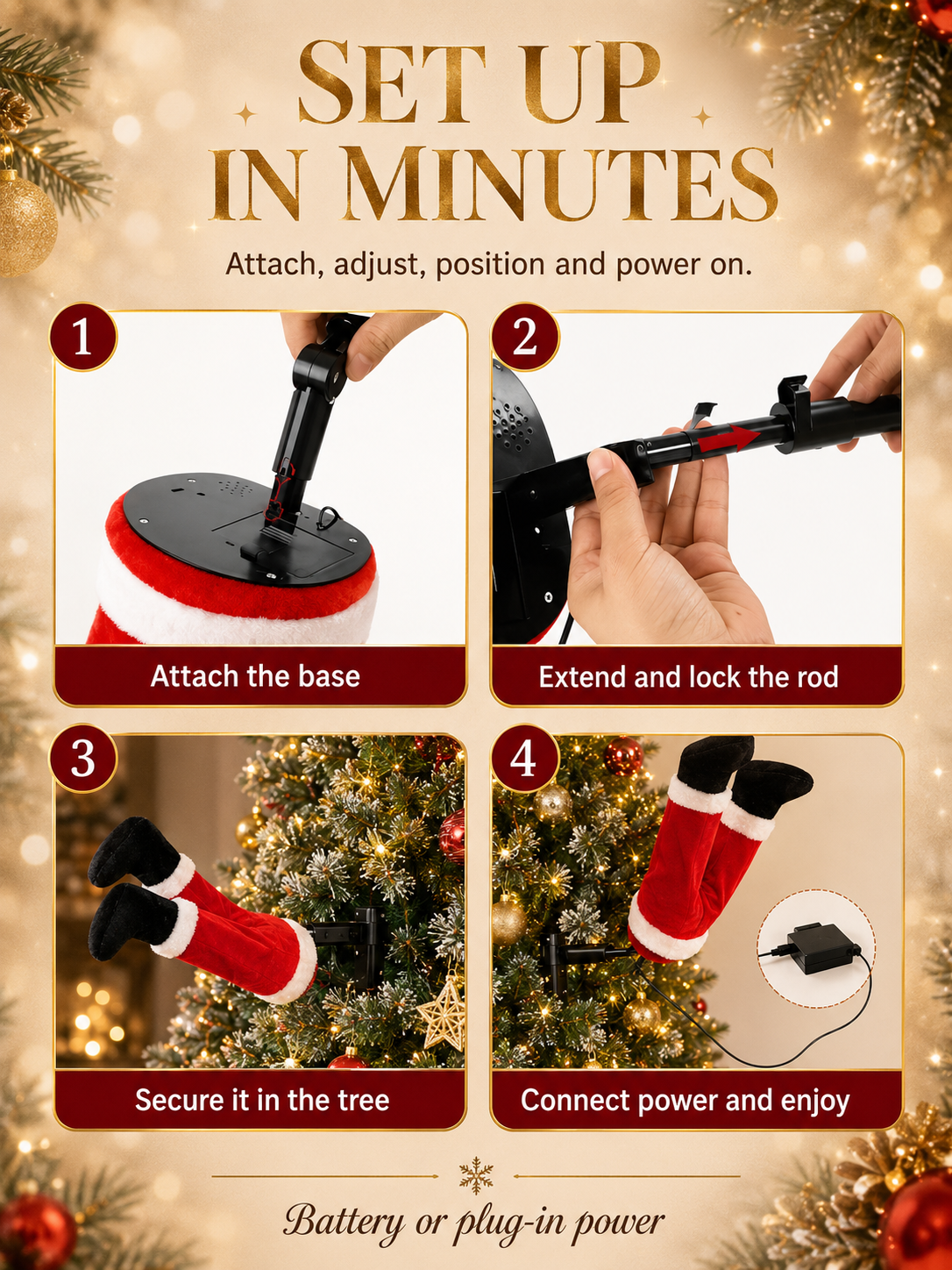 🎄Animated Christmas Swinging Legs Decoration