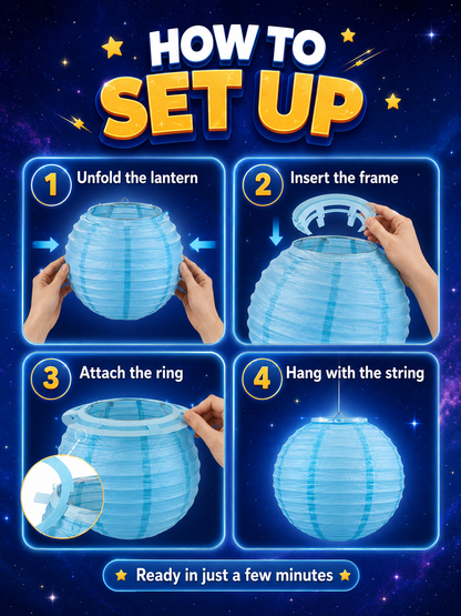 ❤️8pcs Planet Paper Lanterns, 12 Inch Outer Space Party Decorations | Solar System Hanging Planets Lantern, for Kids, Space Theme Party, Birthday Room Decorations