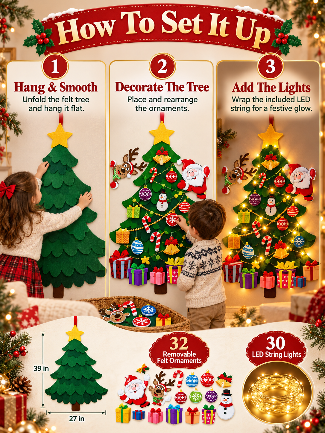 🎁DIY Felt Christmas Tree Set