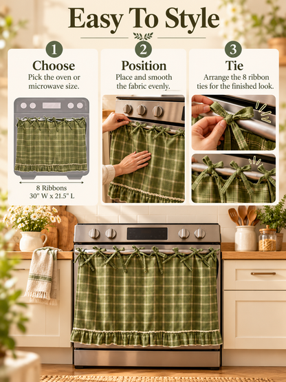 🧺 Handmade Oven Skirts | Farmhouse Kitchen Décor🔒 Heat-Resistant | 🎀 Effortless Install | ✨ Hide Clutter & Elevate Style