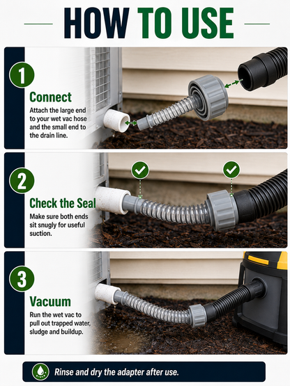 ⚡ Unclog AC Drain Lines Fast – Wet Vac Drain Cleaning Adapter