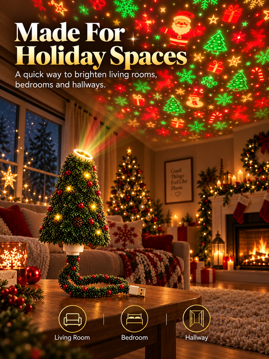 🎄 Cozy Christmas Tree LED Lamp – Festive Holiday Decorative Light