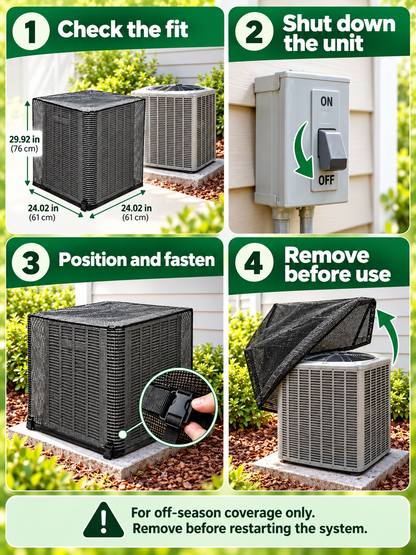 ❄️ Heavy-Duty Mesh AC Cover – All-Season Outdoor Protection