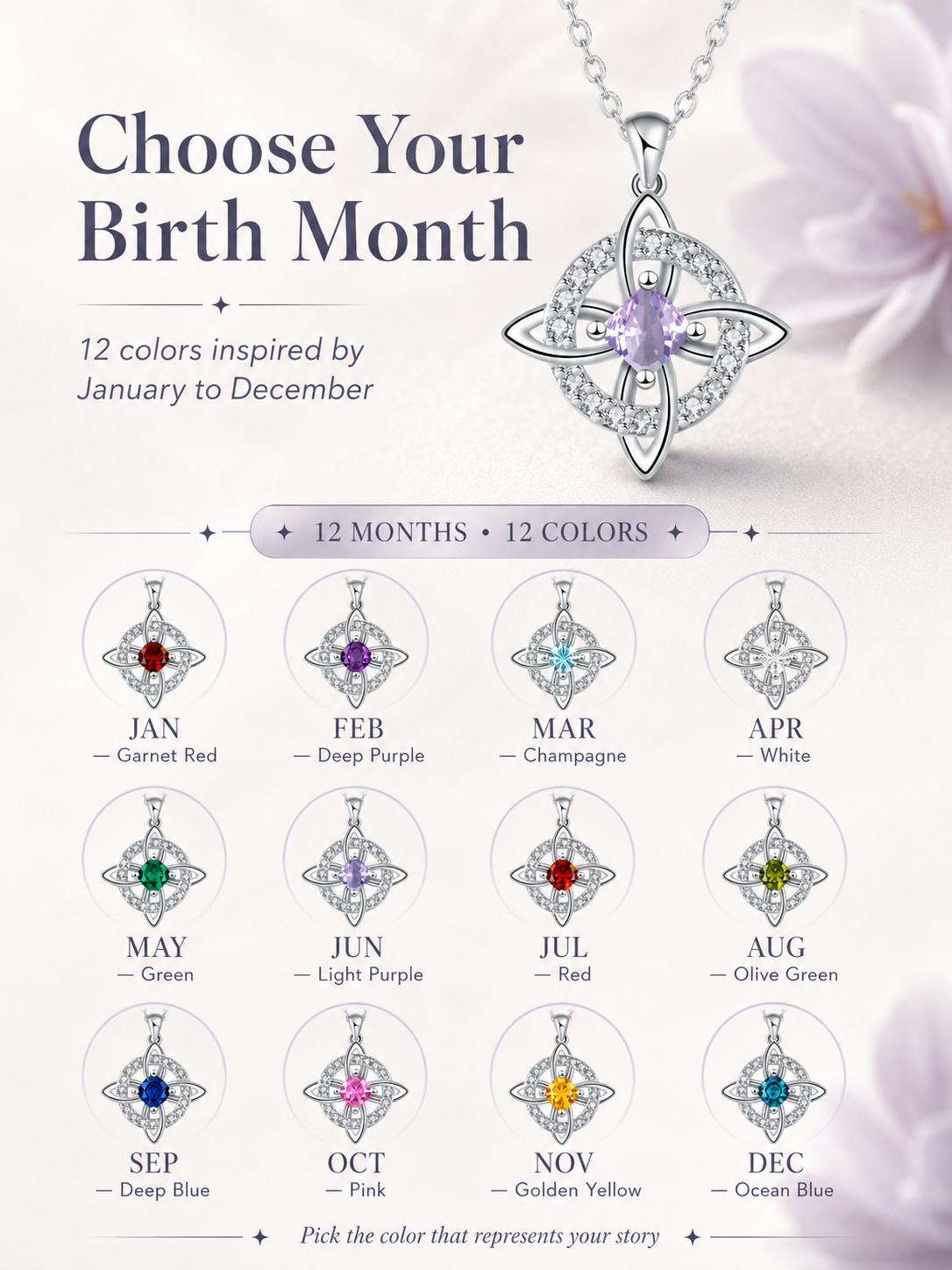 💫Birthstone Witches Knot Necklace
