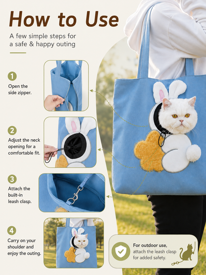 🐾 Cozy Carry Pet Tote with Peek-Out Head Opening