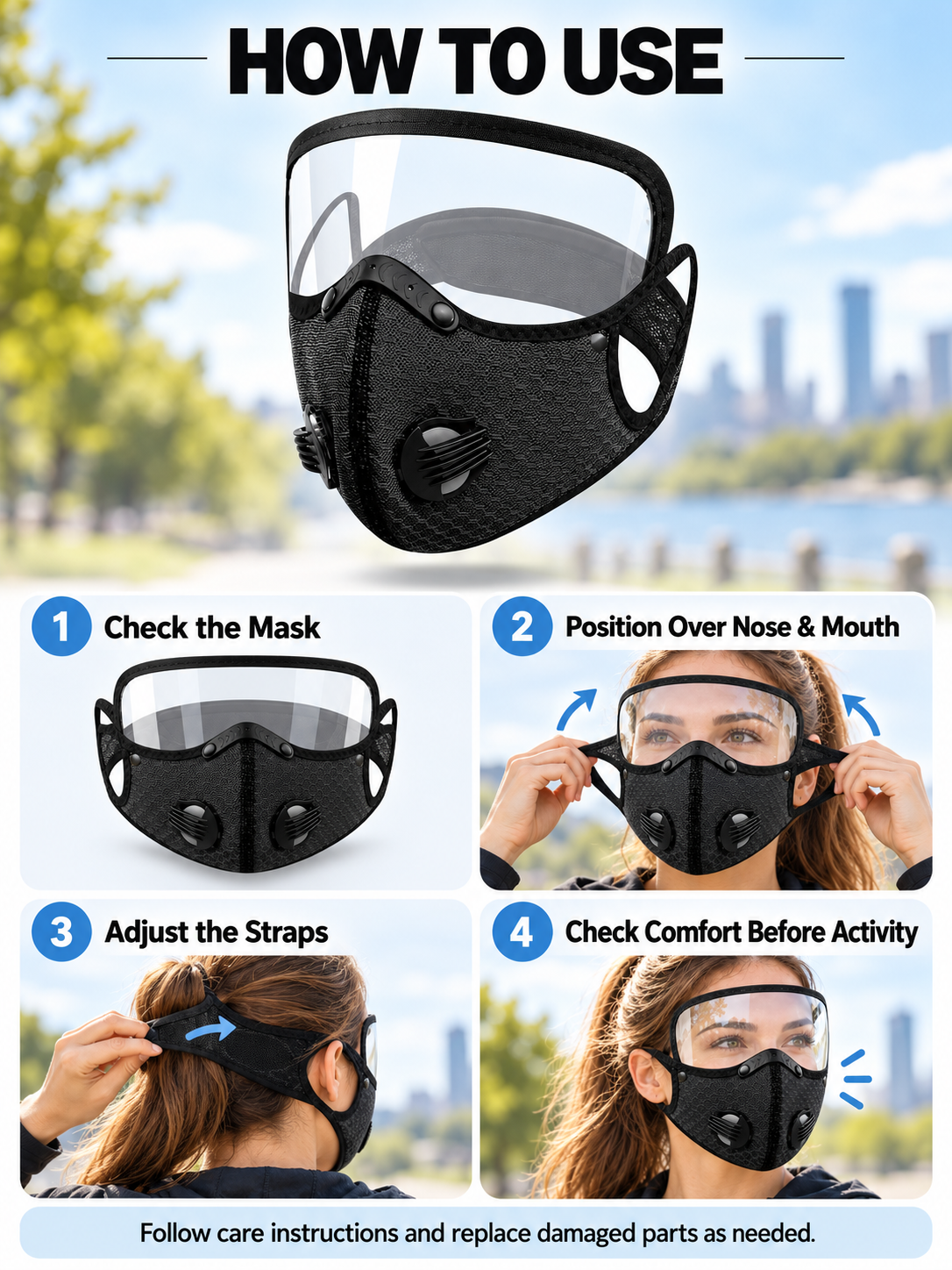 🚴 Reusable Outdoor Cycling Face Mask – Breathable Mesh Design for Riding, Sports & Outdoor Activities