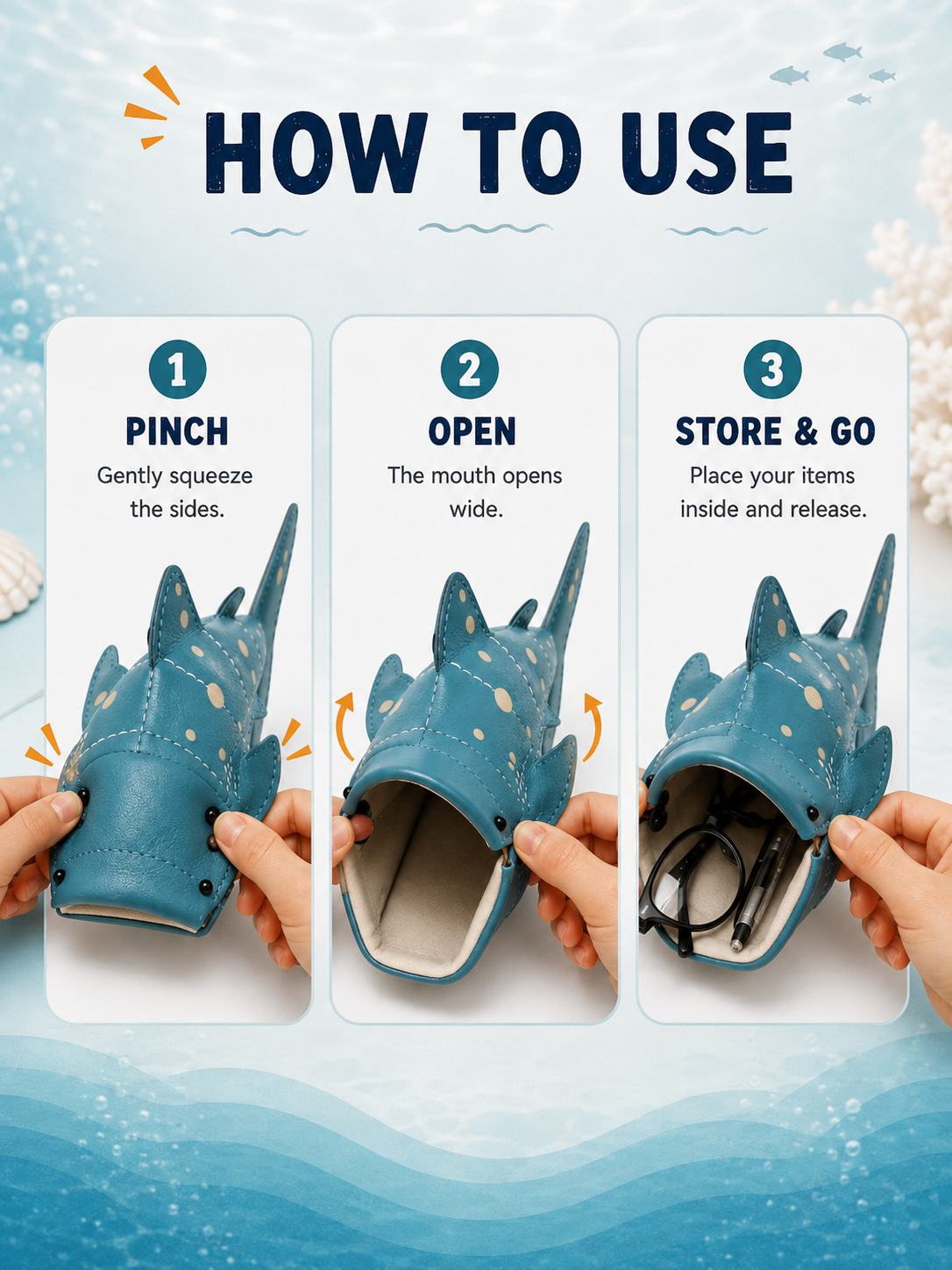 🦈3D Whale Shark Storage Pouch