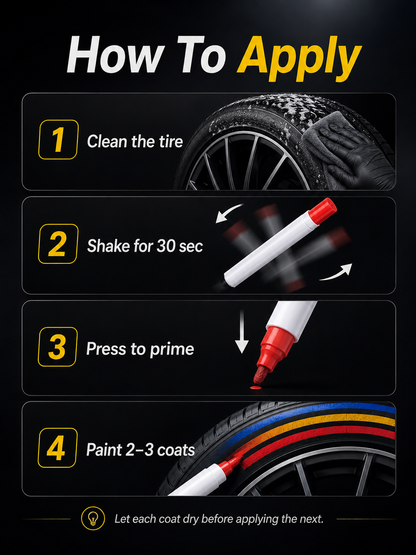 🔥🚗Oil-Based Waterproof Tire Paint Marker