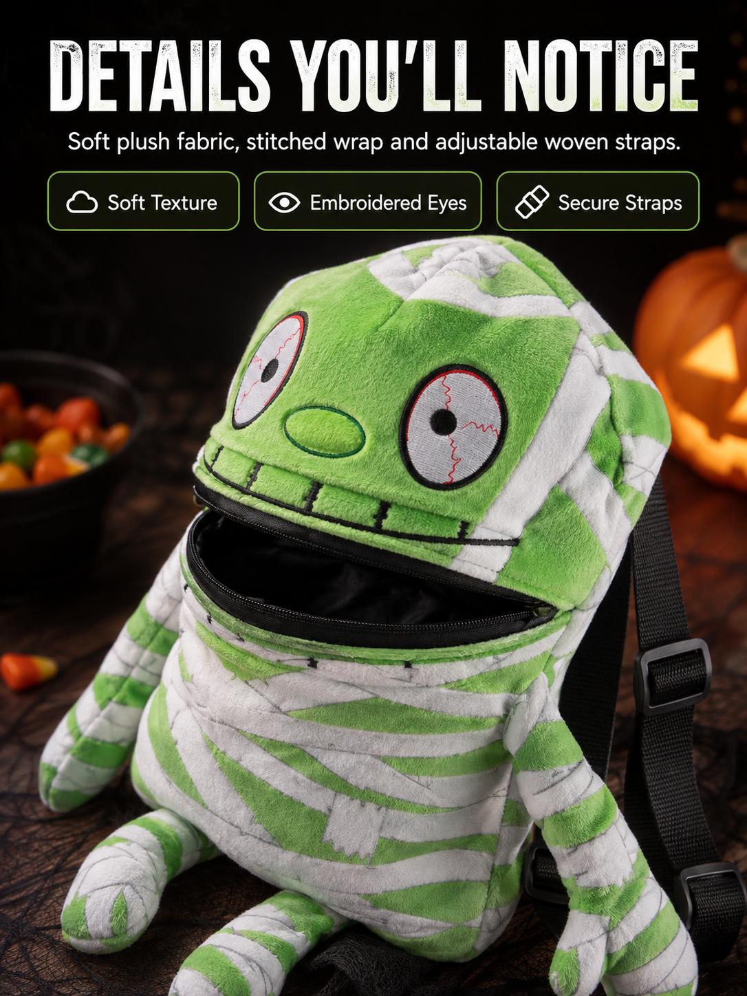 Musical Animated Mummy Children's Halloween Trick or Treat Bag