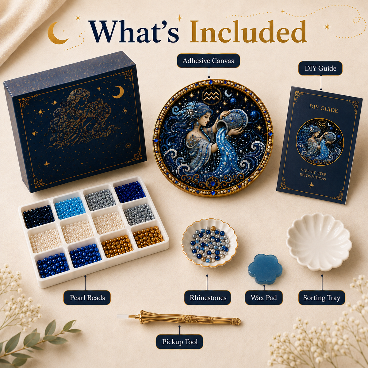 🔥 Only a few sets left!💎 12 Zodiac Signs Pearl Art Kit