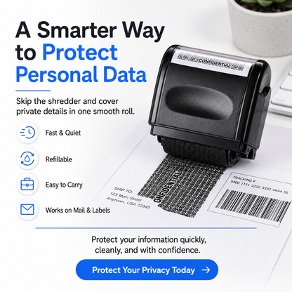 🔥HOT SALE 49% OFF✨Privacy Protection Security Roller Stamp — Address & Billing Info Blocker, Home & Office Mailing Essentials 100m Long-Lasting Roll